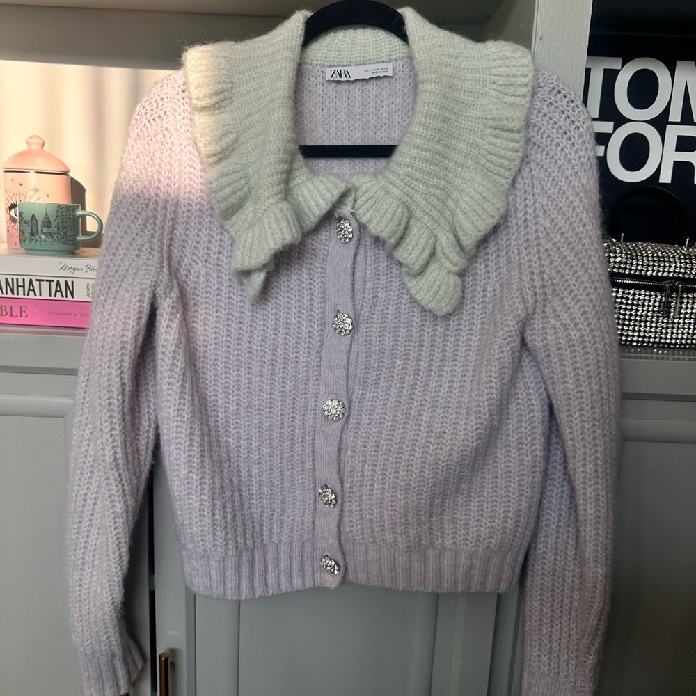 Lavender Ruffle Collar Sweater - Picture 7 of 8